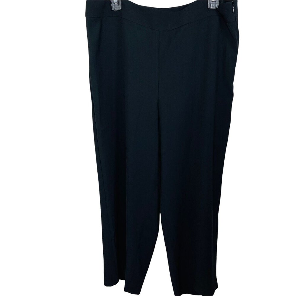 TALBOTS PANTS SIZE 12 BLACK SIDE ZIP WIDE ANKLE WOMEN PANTS. NWT